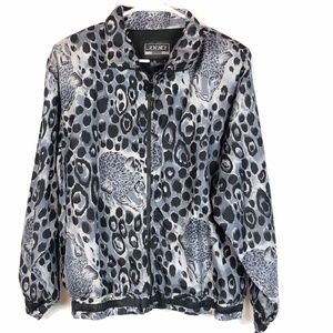 Anney Vintage 80's Leopard Print Bomber Jacket
